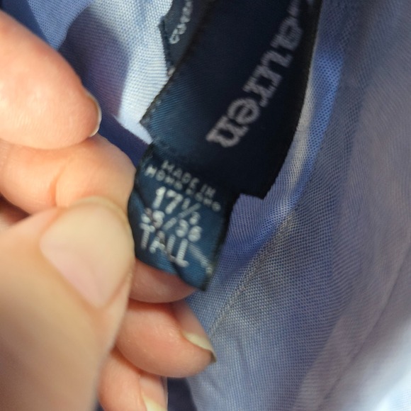 Ralph Lauren Pinpoint Oxford Dress Shirt Mens 17.5‎ 35/36 Tall Blue Button Front - Picture 6 of 9